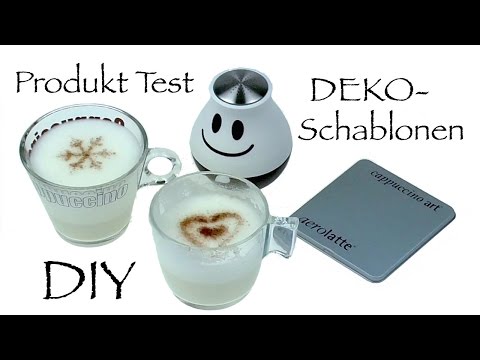 Cappuccino Dekorieren DIY aerolatte Deko Schablonen im Produkt Test