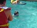 Los ni�os en la piscina