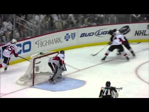 Robin Lehner robs Evgeni Malkin in 3rd May 17 2013 Ottawa Senators vs Pittsburgh Penguins NHL Hockey