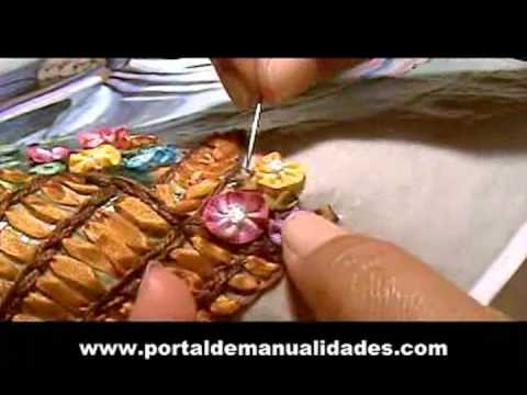 Bordado con Listón sobre tela Paso a Paso - Parte 1/3