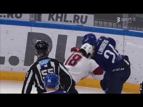 KHL fight Mathew Maione vs Oscar Lindberg( Dynamo - Dinamo )