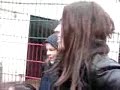 Ruth Lorenzo meeting the fans outside in the rain.