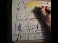 Another doodle. Still trying to tap into my inner child.  Still going through markers to see if they're dried up.  I was going to do a self-portrait but it morphed into me and some hot chick touching tongues.  yeah, touching tongues.  So hot.  Also, drew a tank.  Some sort of tower with guns and a big ass Sun.
  Music is by Nick Cave and the Bad Seeds.  Song is 'Breathless.'  Pretty good...uh music 'Abattoir Blues.'  I like the song.  and that's my review.
(Sorry it blacks out for a second.)