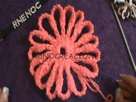 COMO TEJER FLOR DE 15 PETALOS GANCHILLO CROCHET