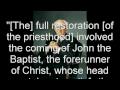 Mormon Gem - The Full Restoration of the Priesthood