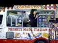 Russell Brand in an ice cream van.