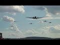 junkers ju-52 der ju-air d�bendorf (schweiz), black jacks fliegerrevue team mit f�nf jak-50/52, lehrmeister fes aus pirna, schulgleiter sg-38 vom flugplatz nardt,  
troika-schlepp mit 3 szd30 