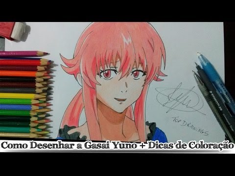 how to draw yuno gasai