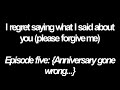 i regret saying what i said about you please forgive me FIVE;