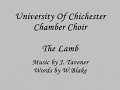 this is a performance of j.tavener's 'the lamb' by chichester university chamber choir at liverpool catholic cathedral. recorded at the church colleges choir festival(liverpool 8/3/08)