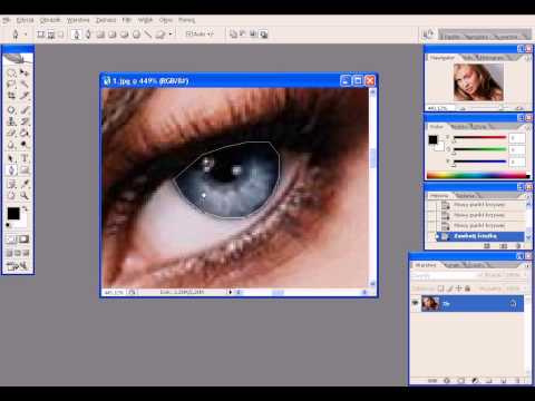 Zmiana koloru oczu 2 / Photoshop tutorials / PL - YouTube