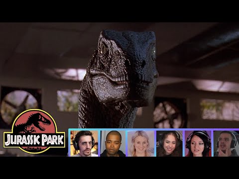 Reactors Reacting to VELOCIRAPTORS OPENING THE KITCHEN DOOR | Jurassic Park (1993)