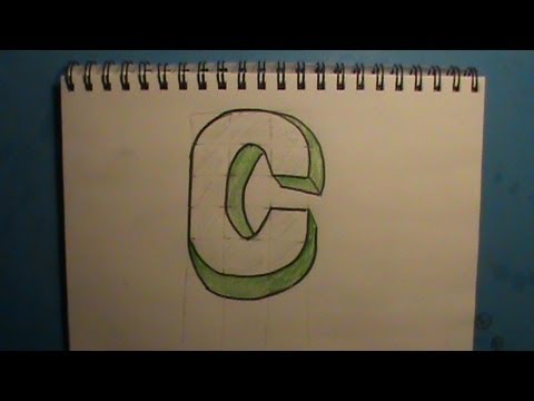 how to draw the letter c in 3d