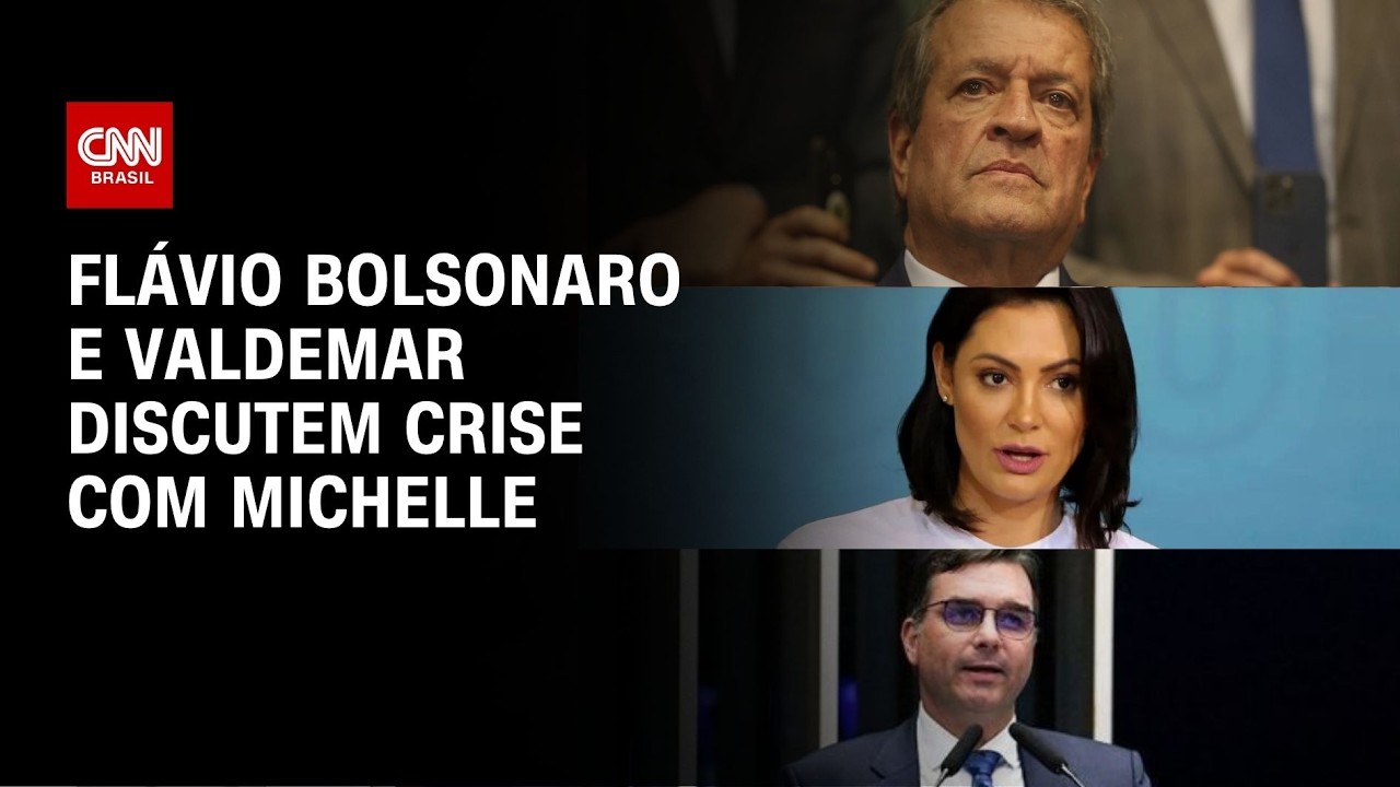 Flávio Bolsonaro e Valdemar discutem crise com Michelle após vídeo | BASTIDORES CNN