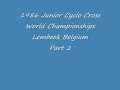the last  lap of the 86 junior cyclo cross world champs at lembeek belgium won by lincolns stuart marshall