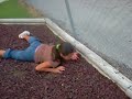 skateboarding down slide and falling