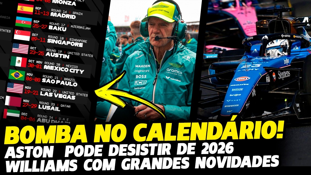 🚨CORRIDA PODE SER ADICIONADA NESSE ANO, ASTON NA CORDA BAMBA E WILLIAMS ATUALIZADA | FÓRMULA 1