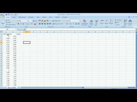 how to obtain slope in excel