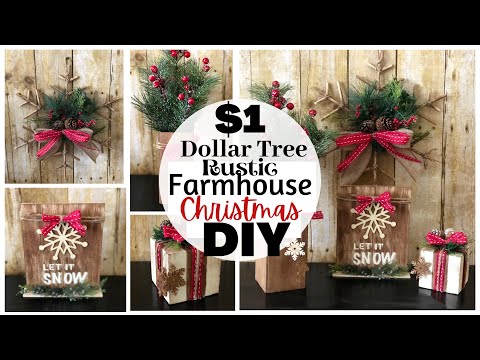 Dollar Tree Christmas DIYs | Rustic Farmhouse Christmas Decor | Chritsmas 2020 | Friend Friday Hop
