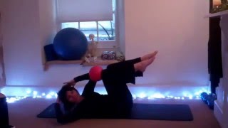 Pilates Criss Cross using the small squishy ball