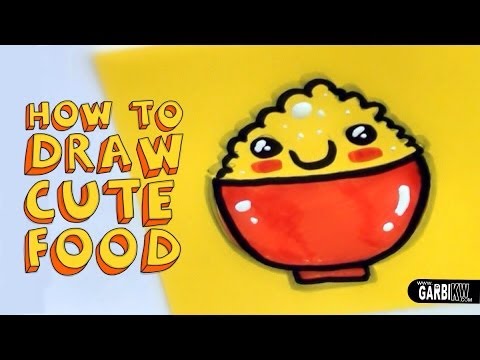 how to draw cute food