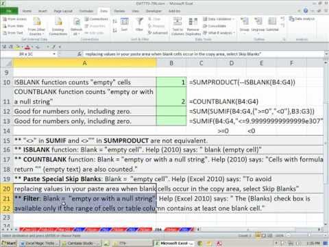 how to define blank cell in excel