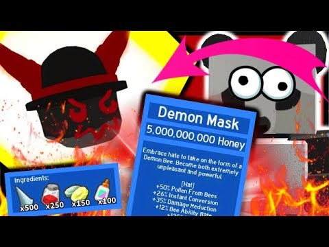 Crafting Epic Demon Mask Stump Field Grandmaster Roblox Bee