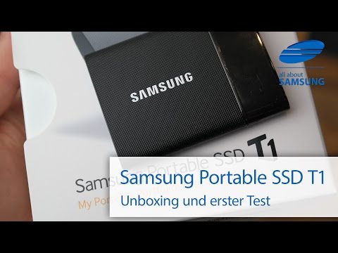 Samsung Portable SSD T1 Externe SSD im Unboxing Lieferumfang und Test deutsch