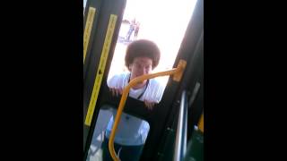 Enraged man breaks bus window