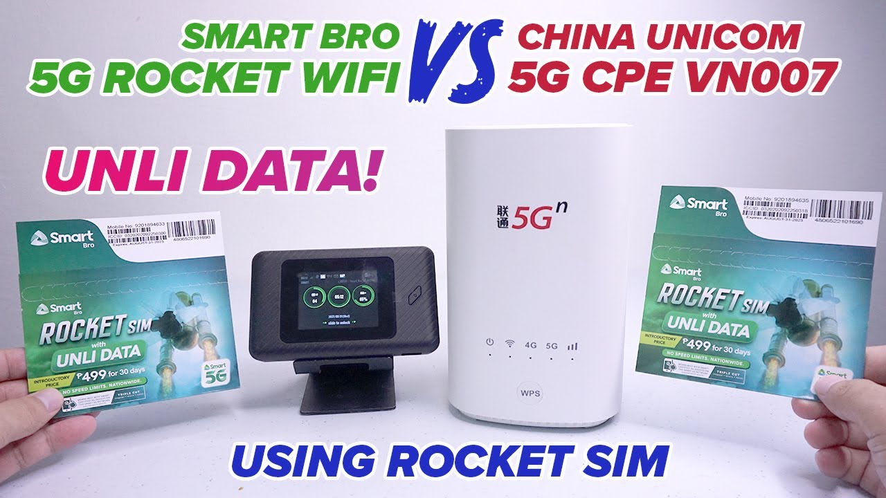 SMART 5G ROCKET WIFI VS CHINA UNICOM VN007 USING ROCKET SIM