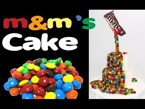 M&M's Rainbow Cake! How to make a Gravity Defying M&M Candy Cake with Cupcake Addiction
