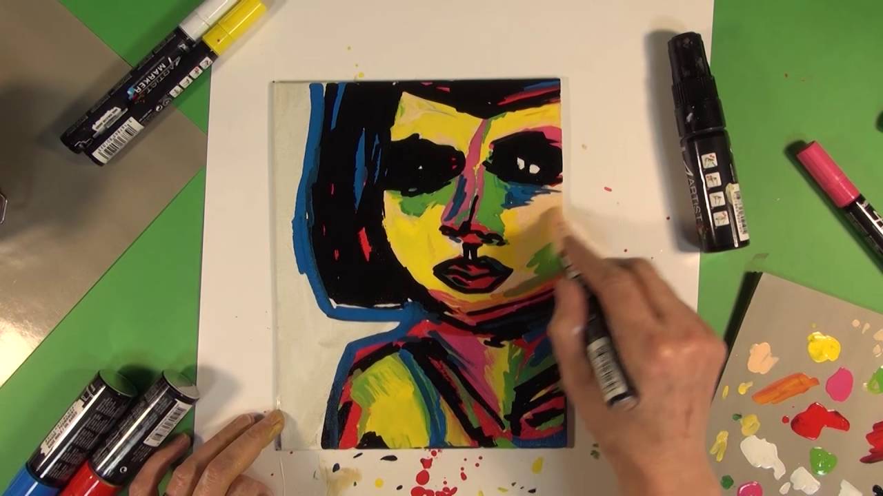 Маркер масляный Pebeo "4 Artist Marker" 8 мм клиновидный видео
