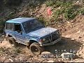 Mitsubishi Montero Dodge Raider on rock sluice Mitsubishi Montero Dodge Raider on rock sluice