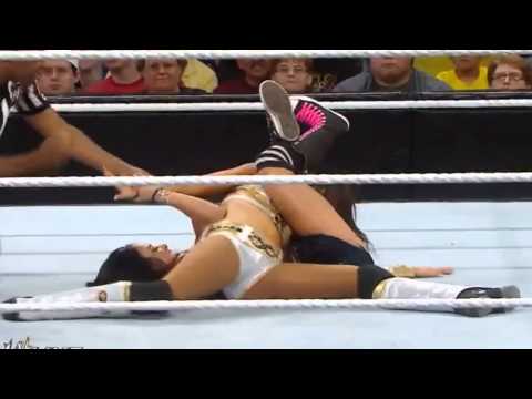 headscissor - Aj wants Layla to suffer. So she puts her into the Black Widow hold to make her tapout and then she finished her off in a headscissor. Layla was completely h...