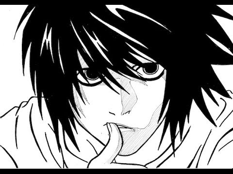 how to draw the letter l'from death note