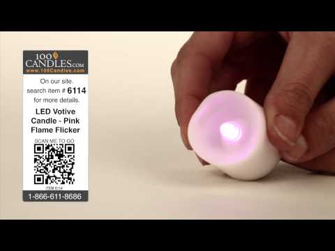 Battery Operated LED Votive Candle - Pink Flame Flicker
