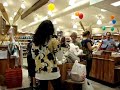 Candace, Marie, and Raffaella Bagging Groceries