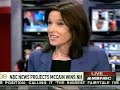 8:20 pm est - msnbc's coverage of the new hampshire primary continues, with co-anchors chris matthews and keith olbermann, with a statement by projected winner, john mccain.  the polls closed approximately twenty minutes ago in new hampshire, 13% of the vote is in and tabulated and has been reported since 7 pm, when some of new hampshire's polls had closed.  matthews and keith speculate as to who's still in this, '52 pick up', 'should romney skip michigan?', etc.  the round table (joe scarborough, eugene robinson, katrina vanden heuvel, howard fineman) joins to discuss nasty ads, exit polls, and more.  