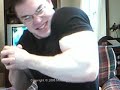 Huge muscle bodybuilder rips his shirt off and flexes Huge muscle bodybuilder rips his shirt off and flexes