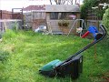 cutting the grass