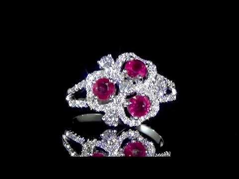 Lady's 18k White Gold Ruby and Diamond Ring