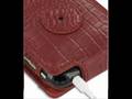 PDair Leather Case for Apple iPhone 3G Flip Red/Crocodile Pa