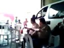 en la cochera