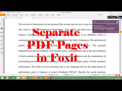 how to separate pdf pages in foxit reader
