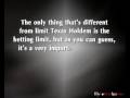 No limit Texas Holdem rules