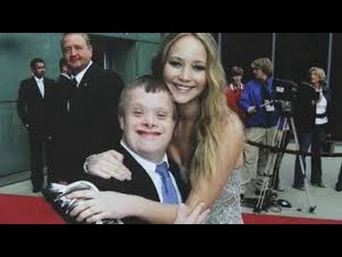 Down's syndrome - Jennifer Lawrence and Andy Strunk, who has Down Syndrome, have been friends since childhood.