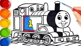 How to draw Thomas train  learn colors easy drawin