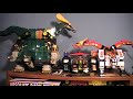 featuring the zords of mighty morphin power rangers: season two . important times: zord background: 1:05 zord packages (how they were sold): 1:40 breakdown of separate thunder zords: red dragon: 2:50 unicorn/griffon: 3:52 lion: 4:30 fire bird: 5:05 thunderzord assault team: 6:25 - 10:08 red dragon transformation: 6:55 white tiger zord: 10:09 thunder megazord transformation: 14:25 thunder megazord: 18:48 mega tigerzord combination: 21:28 mega tigerzord: 24:50 tor: 25:32 ultrazord combination: 28:40 ultrazord: 30:31 serpentara: 31:28 serpentara transformation: 33:15