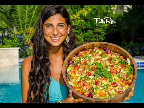 hummus - Mediterranean Salad with FullyRaw Hummus! Celebrate culture, family, life, passion, and raw food, and share this colorful salad with your family and friends!...
