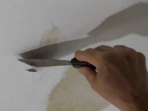 how to patch plasterboard ceiling